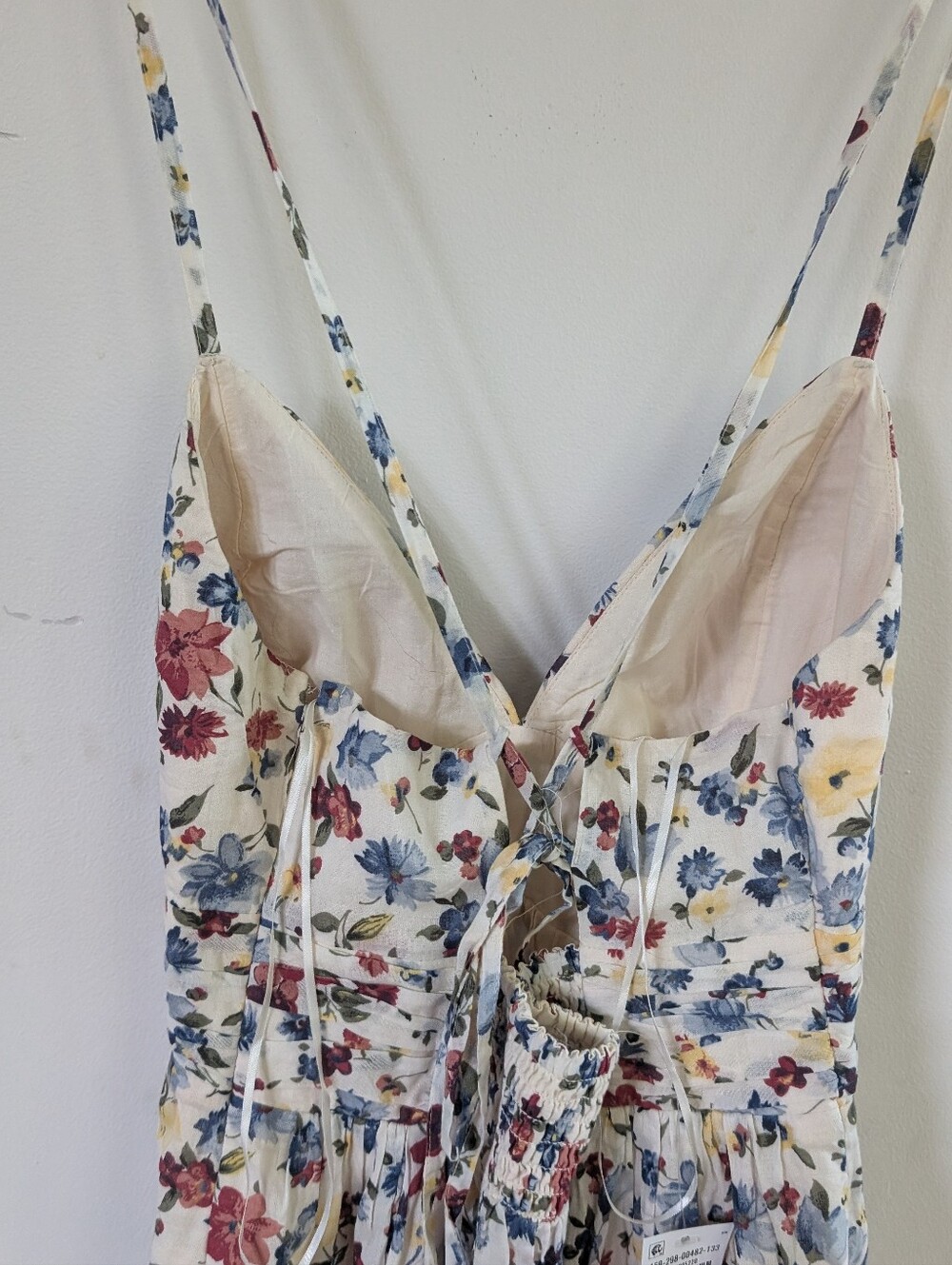 NWT NEW Abercrombie & Fitch Bra-Free Tie-Back Flowy Maxi Dress SMALL PETITE SP - Picture 6 of 9